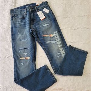 Old Navy Slim Built-InTough Built-In Flex Flannel Plaid Patch Jeans 29X30 NWT